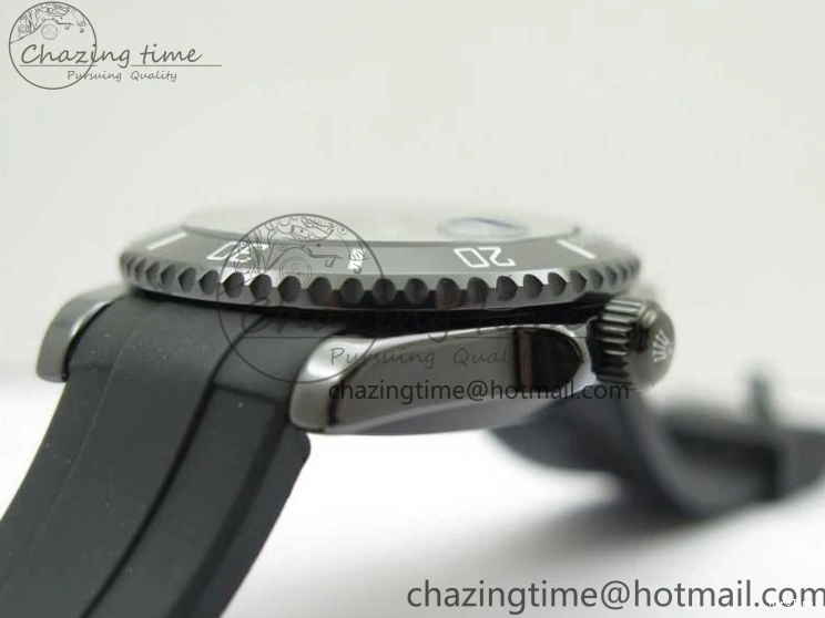 MiroTime 1227 Submariner 40mm Black Ceramic 5GF Best Edition Blue Candy Dial on Black Rubber Strap SA FashionForward 2473